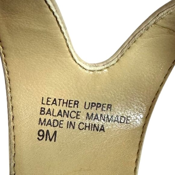 AK Anne Klein Instinct Cream Leather Wrap Sandals Heels Size 9 M - Picture 10 of 11